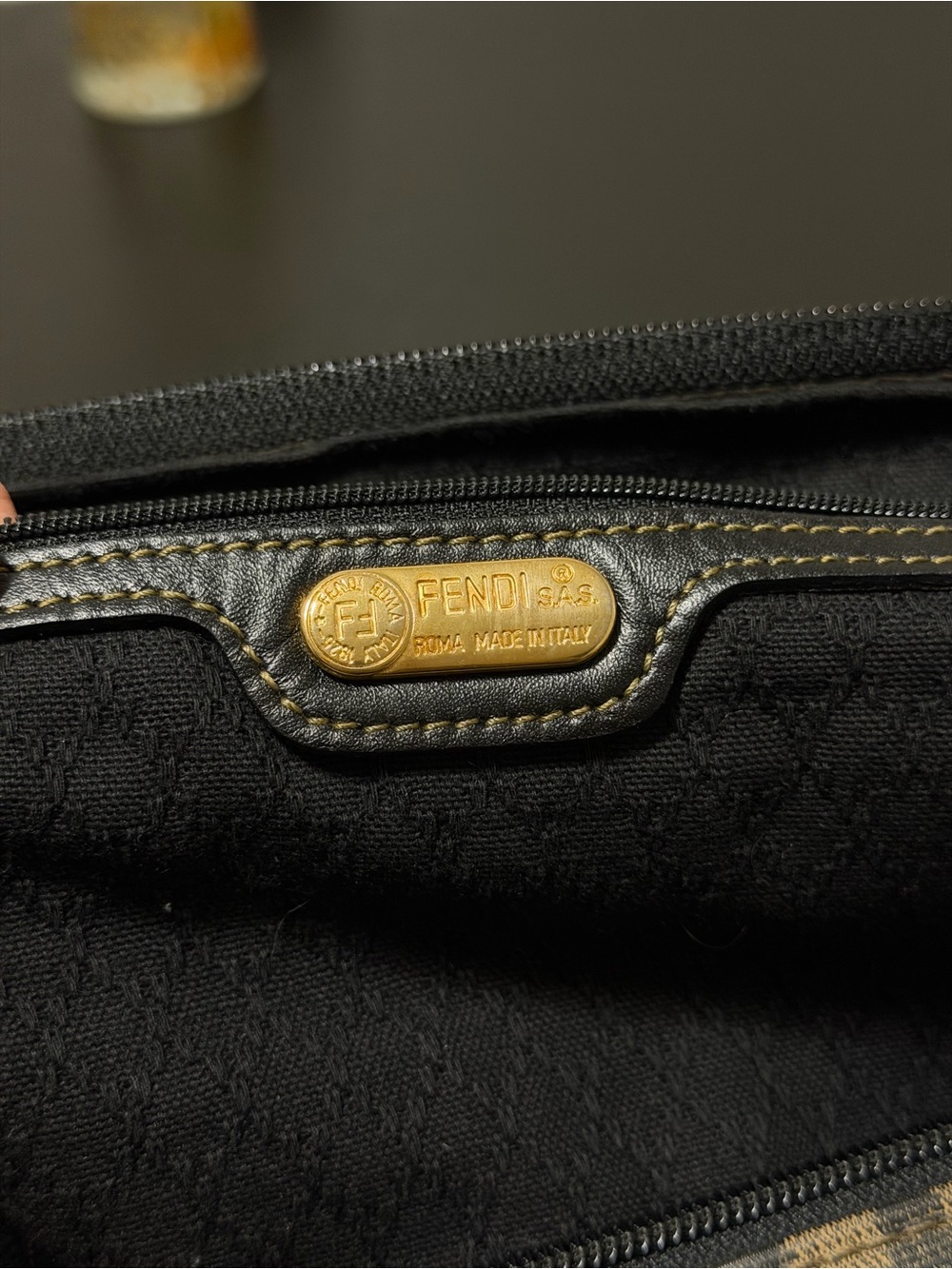 Fendi Brown and Black FF Logo Travel Duffel - Picture 6 of 8